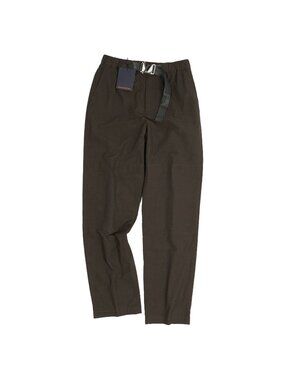 Louis Vuitton Belted Pants Long Easy LV Logo Cotton Nylon Khaki 46